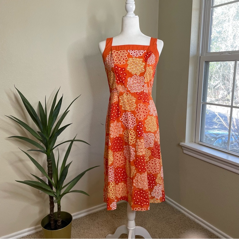 Vintage orange shift dress size estimate small